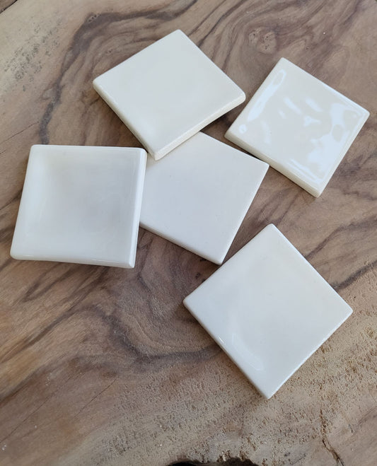 Small earthenware tiles - Plain color- set of 10