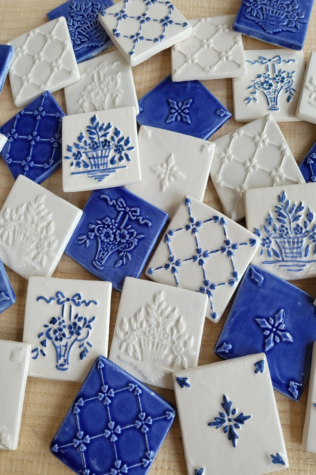 Small earthenware tiles - Decor - set of 10