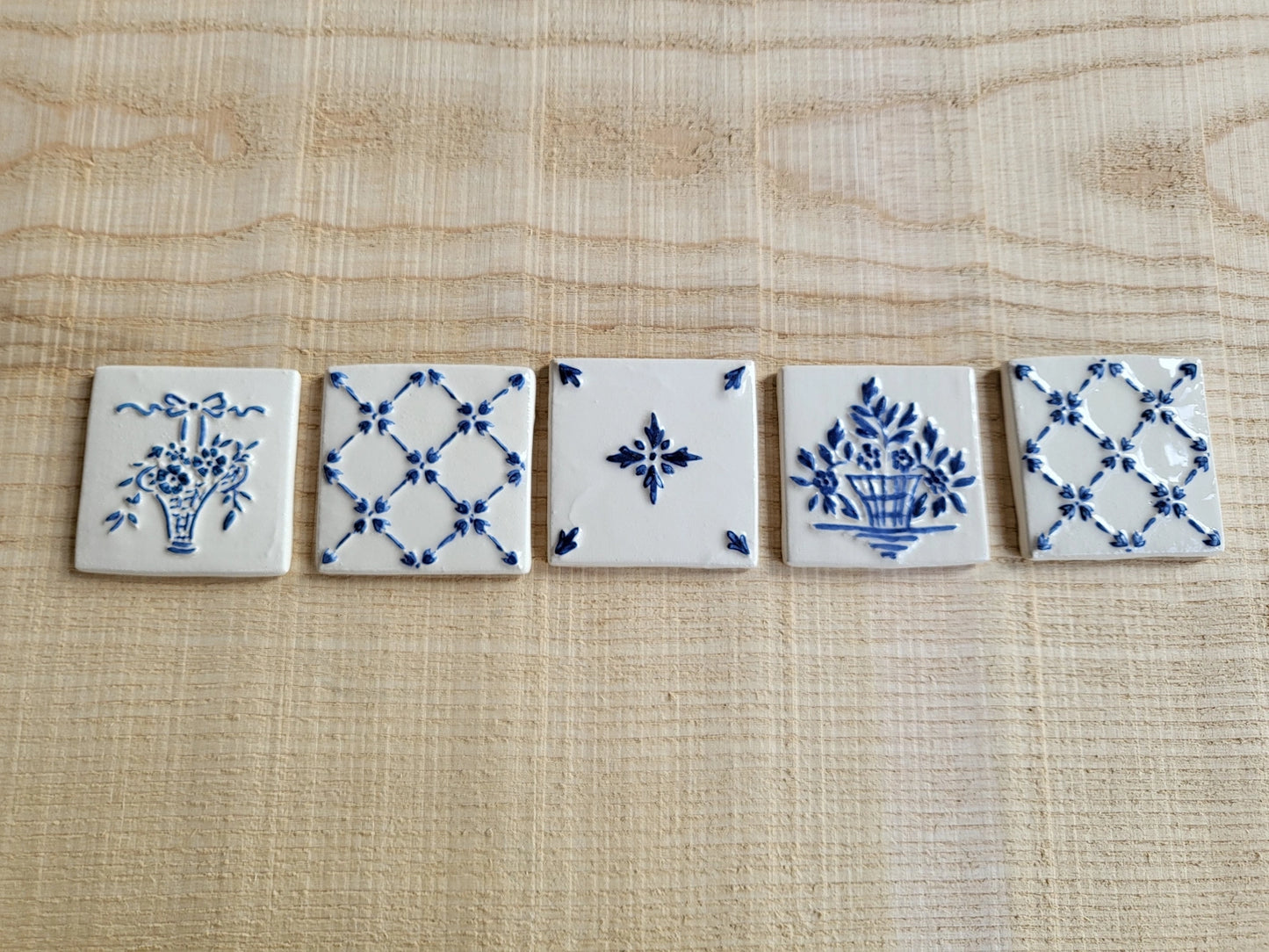 Small earthenware tiles - Decor - set of 10